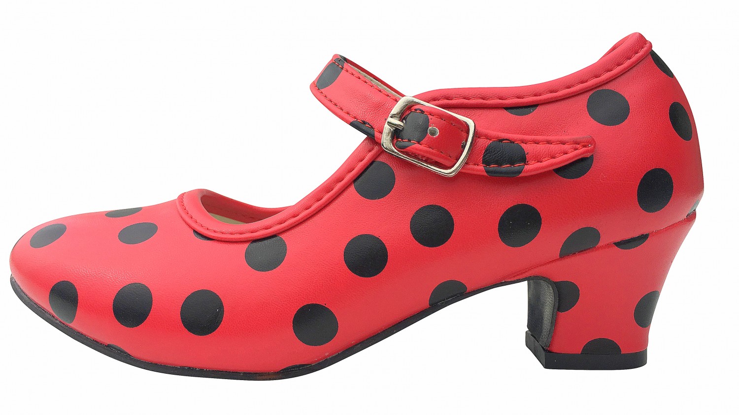 Red-Black Dots Kids Flamenco Shoes