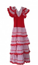 Ladies Flamenco dress red/white