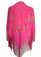 Flamenco Shawl Pink with flowers
