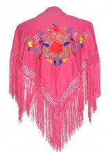 Flamenco Shawl pink colored flowers small