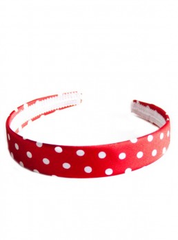 Headband red with white dots