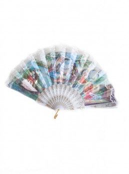Flamenco Fan white lace print