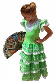 Flamenco Dress lime green white