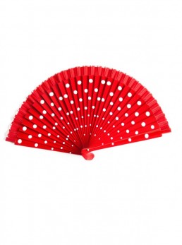 Flamenco Fan red white wood