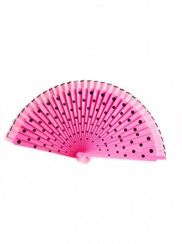 Fan pink black wood