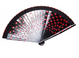 Flamenco Fan black red wood