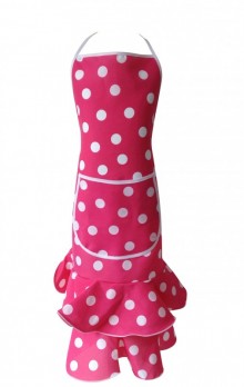 Spanish Flamenco Apron Deluxe pink white