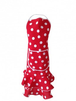 Spanish Flamenco Apron Deluxe red white