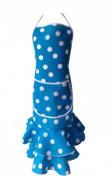 Spanish Flamenco Apron Deluxe blue white