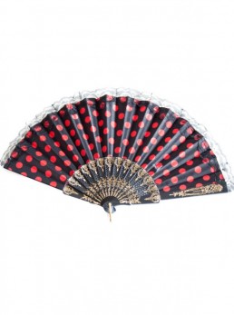 Flamenco Fan black red lace