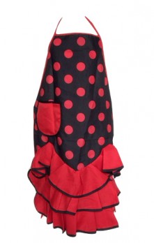Spanish Flamenco Apron black red