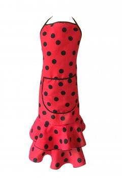 Spanish Flamenco Apron Deluxe red black