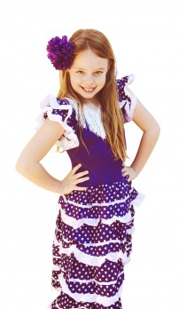 Spanish Flamenco Dress purple white