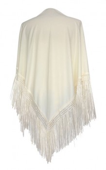 Flamenco Shawl plain off white