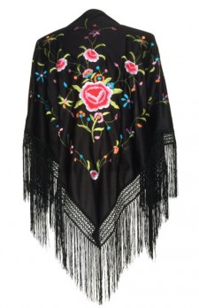 Flamenco Shawl Black flower