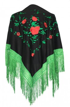 Flamenco Shawl Black Green