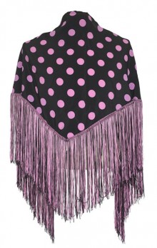 Flamenco Shawl Black Pink dots