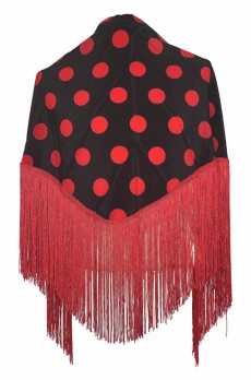 Flamenco Shawl Black Red dots
