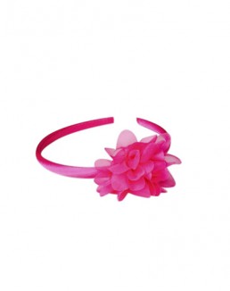 Headband with bright pink flower