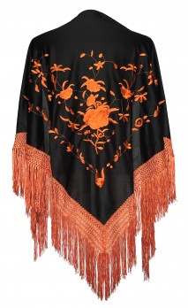Flamenco Shawl black orange