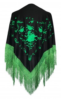 Flamenco Shawl black green