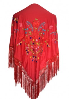 Flamenco Shawl red colored flowers