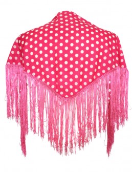 Flamenco Shawl dark pink polkadots