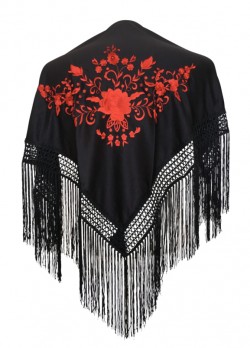 Flamenco Shawl black red Small