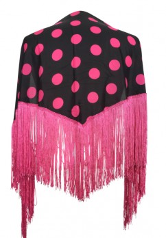 Flamenco Shawl black pink dots