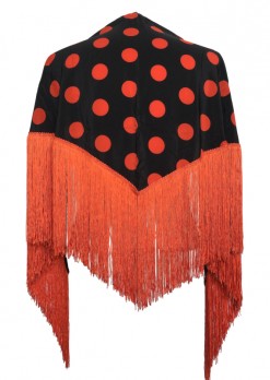 Flamenco Shawl black orange dots