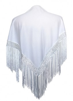 Flamenco Shawl plain white Small