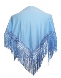 Flamenco Shawl light blue plain Small