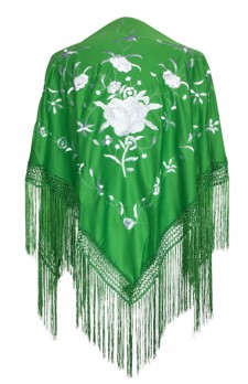 Flamenco Shawl green white