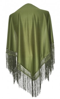 Flamenco Shawl plain army green