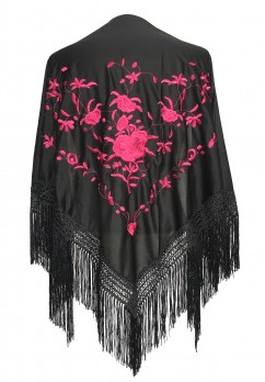 Flamenco Shawl Black Pink