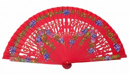 Fan red with print wood