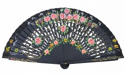 Fan black print wood