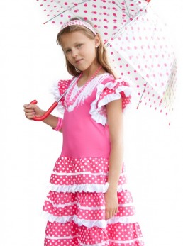 Spanish Flamenco Dress pink/white