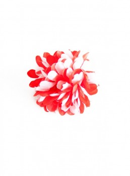 Hair Flower red white