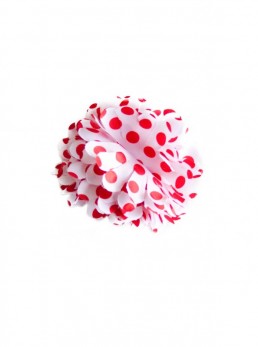 Hair Flower white with red dots