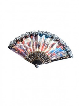 Flamenco Fan black print lace