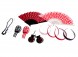 Spaanse flamenco waaier rood/wit met kant 2