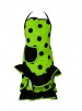Spaanse flamenco schort lime-groen/zwart