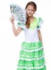Spaanse flamenco waaier, wit met kant en opdruk 2