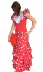 jurk rood wit Moniek bg