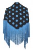 manton zwart blauwe stippen