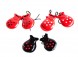 Spaanse castagnettes rood met witte stippen 2