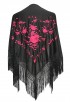 manton zwart roze rozen bloemen